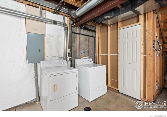 14300 Waterside Ln Unit V1, Broomfield, CO 80023 - washroom featuring independent washer and dryer and electric panel