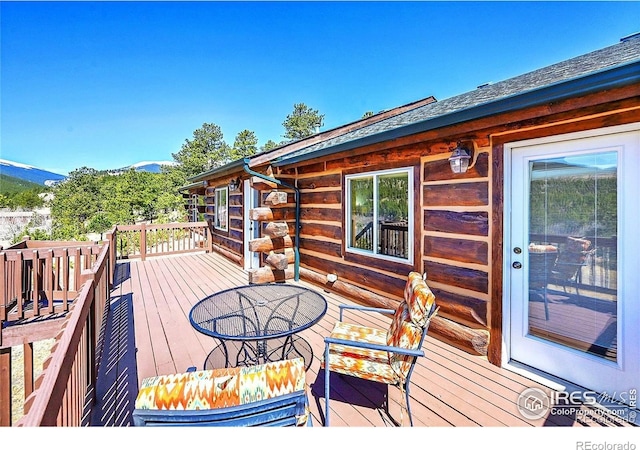278 Clark Rd, Bailey, CO 80421 - deck featuring a mountain view