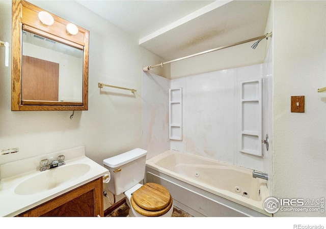 2167 Hackberry Cir, Longmont, CO 80501 - full bath featuring vanity, a combined bath / shower with jetted tub, and toilet