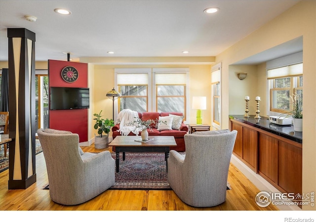 5523 Stonewall Pl, Boulder, CO 80303 - living area with light wood-style flooring and recessed lighting