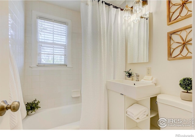 1235 Leyden St, Denver, CO 80220 - full bathroom with toilet and shower / bath combination with curtain