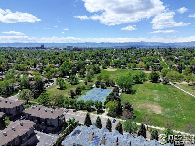 1235 Leyden St, Denver, CO 80220 - aerial view of residential area with mountains