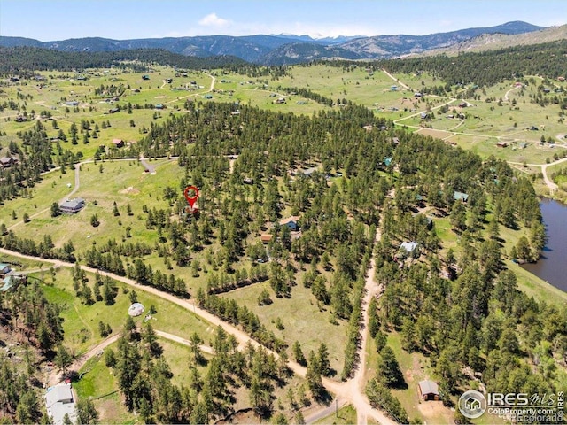 457 Spruce Mountain Dr, Drake, CO 80515 - aerial view of property's location featuring a water and mountain view and rural landscape