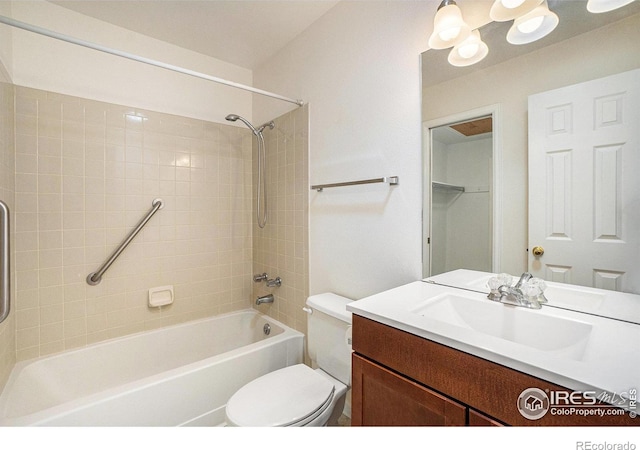 2066 Weathertop Ln, Fort Collins, CO 80526 - bathroom featuring toilet, shower / tub combination, and vanity
