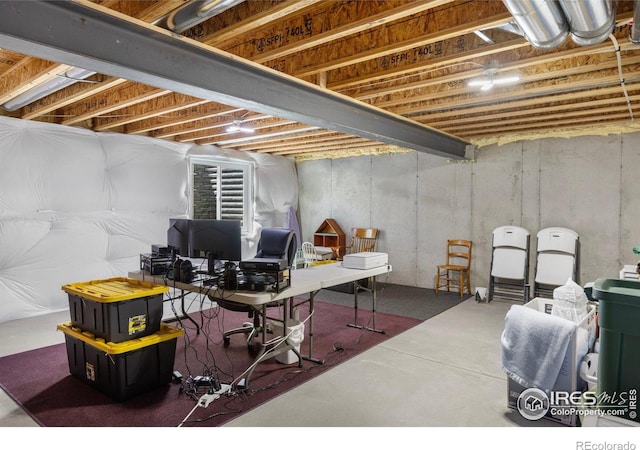 1918 Lily Dr, Loveland, CO 80537 - unfinished basement with an office area