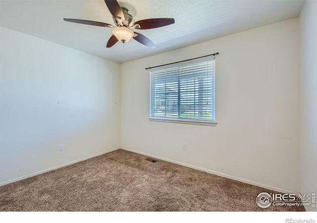 4134 Cypress Ridge Ln, Wellington, CO 80549 - empty room with carpet flooring, a ceiling fan, and baseboards