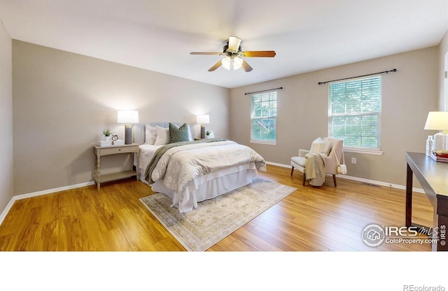 3221 Mesa Verde St, Fort Collins, CO 80525 - bedroom featuring light wood-style floors, baseboards, and a ceiling fan