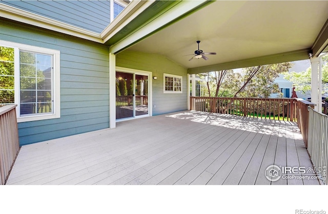3221 Mesa Verde St, Fort Collins, CO 80525 - wooden deck with ceiling fan