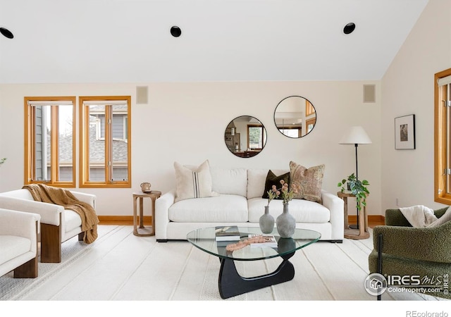 990 Utica Cir, Boulder, CO 80304 - living room with baseboards and vaulted ceiling