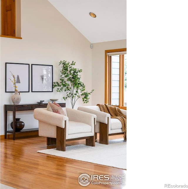 990 Utica Cir, Boulder, CO 80304 - living area featuring light wood-style floors, recessed lighting, and high vaulted ceiling
