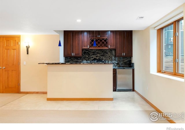 990 Utica Cir, Boulder, CO 80304 - indoor bar with tasteful backsplash, baseboards, and stainless steel refrigerator