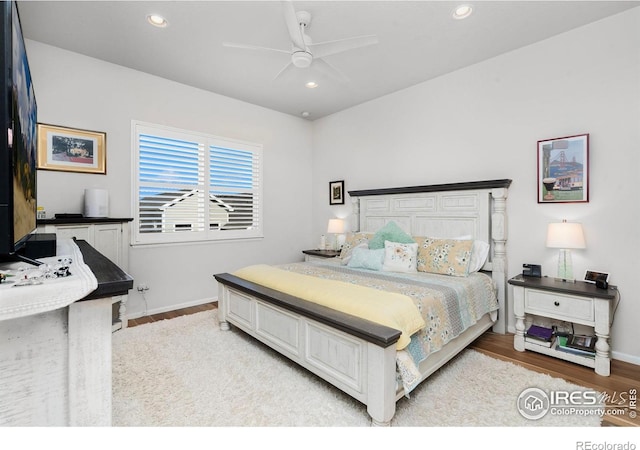 5524 Congressional Ct, Windsor, CO 80528 - bedroom with wood finished floors, recessed lighting, baseboards, and a ceiling fan