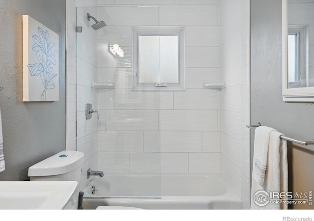 4035 Darley Ave, Boulder, CO 80305 - full bathroom with toilet, vanity, and bathtub / shower combination