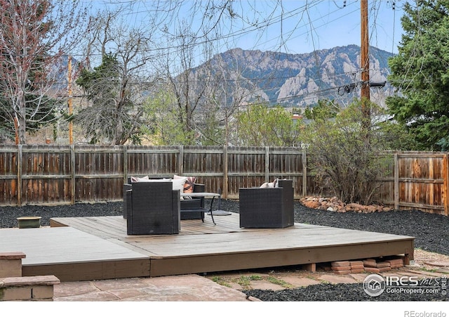 4035 Darley Ave, Boulder, CO 80305 - wooden deck featuring a mountain view and a fenced backyard