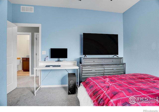 bedroom featuring carpet flooring and baseboards