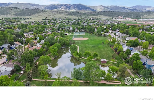 2648 Bradbury Ct, Fort Collins, CO 80521 - aerial perspective of suburban area with a water and mountain view