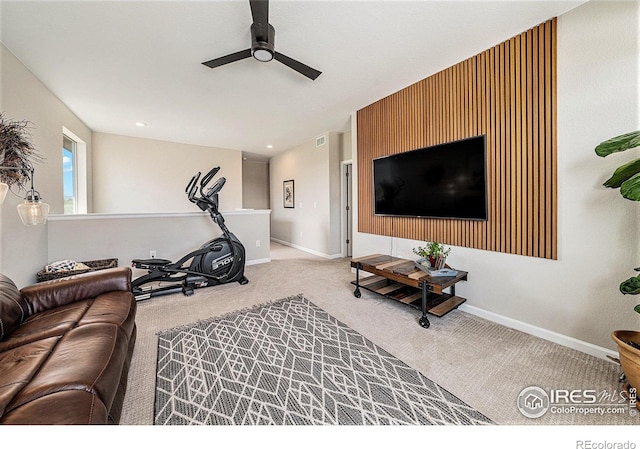 6009 Autumn Breeze Ct, Fort Collins, CO 80528 - carpeted living room with a ceiling fan and baseboards