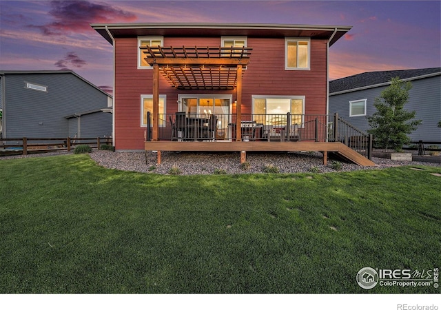 6009 Autumn Breeze Ct, Fort Collins, CO 80528 - rear view of house with a wooden deck and a pergola