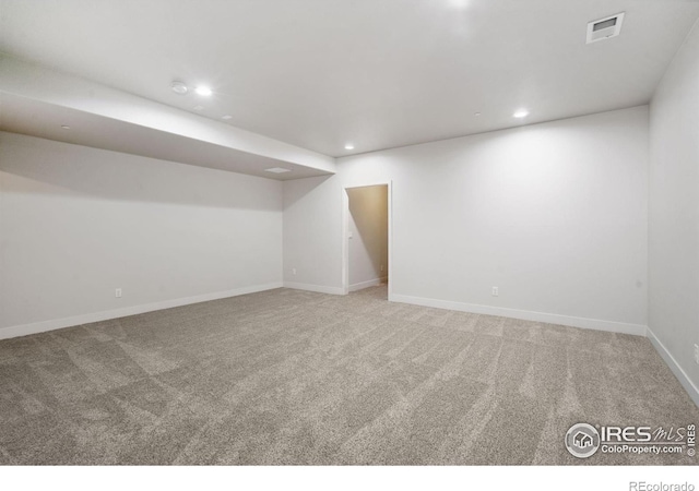 4014 Rock Creek Dr, Fort Collins, CO 80528 - finished basement with carpet floors, recessed lighting, and baseboards