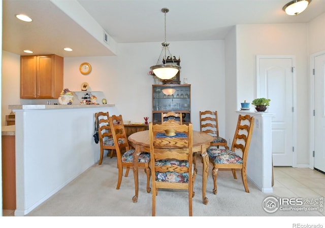 5014 Northern Lights Dr, Fort Collins, CO 80528 - dining space with light carpet, recessed lighting, and baseboards
