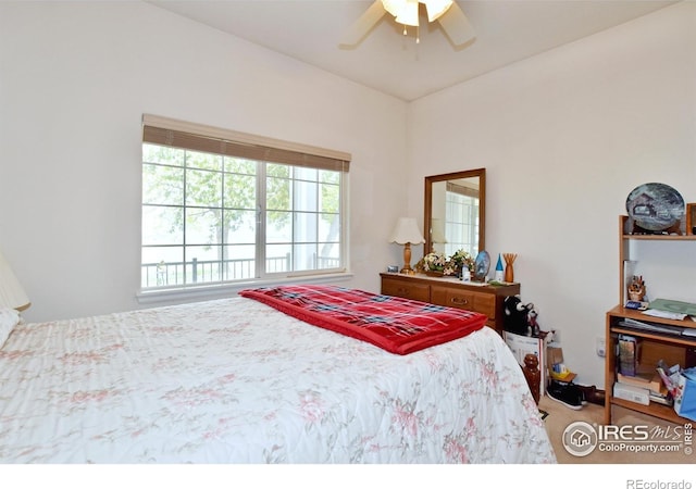 5014 Northern Lights Dr, Fort Collins, CO 80528 - carpeted bedroom with a ceiling fan