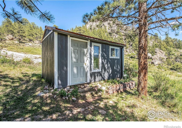 60 Horn Peak Dr, Livermore, CO 80536 - view of outdoor structure featuring an outbuilding