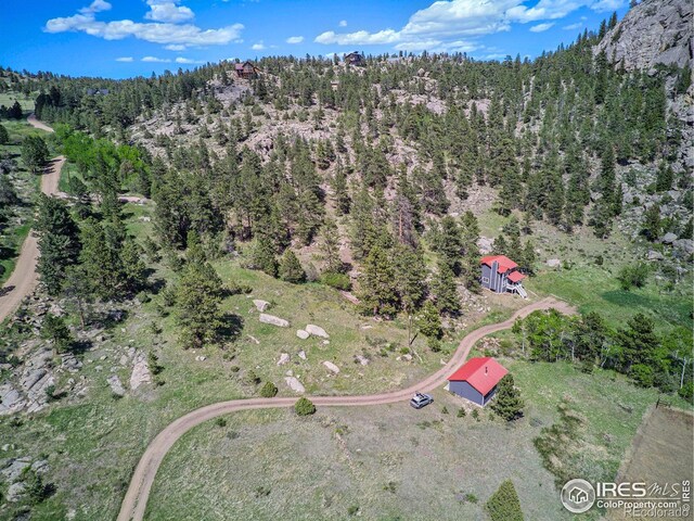 60 Horn Peak Dr, Livermore, CO 80536 - aerial view of property's location featuring a heavily wooded area