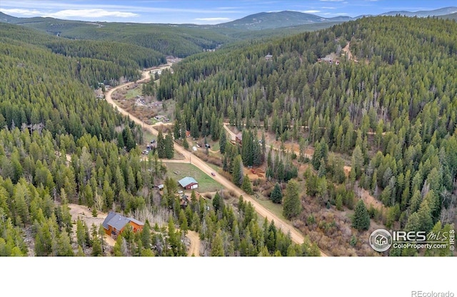 65 La Chula Rd, Black Hawk, CO 80422 - aerial view of property's location with a forest and mountains