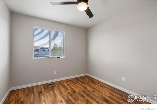 10069 Richfield St, Commerce City, CO 80022 - spare room featuring a ceiling fan, baseboards, and wood finished floors