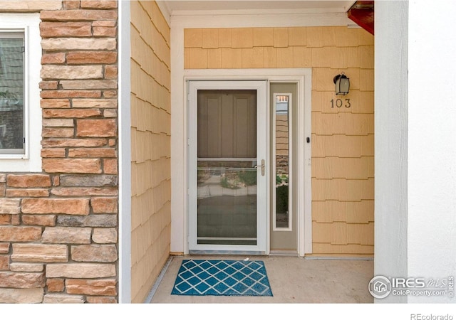 view of doorway to property