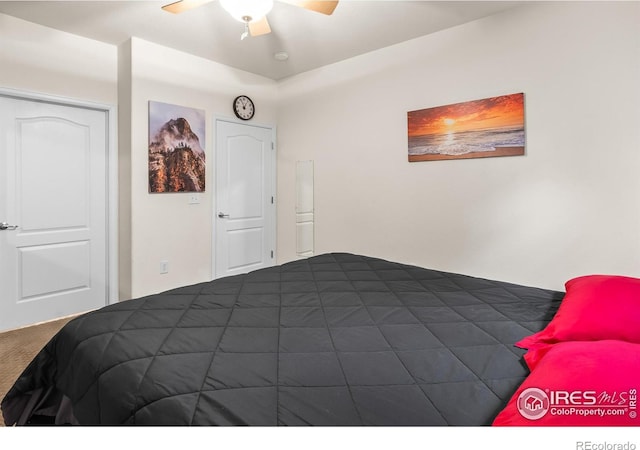 bedroom with a ceiling fan