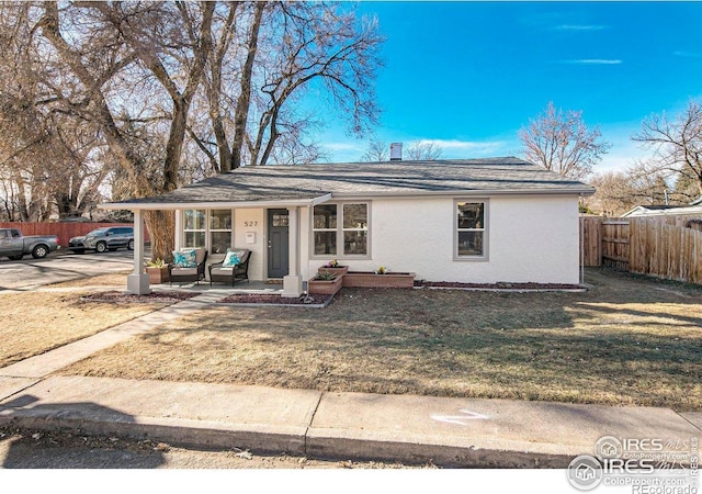527 S Bryan Ave, Fort Collins, CO 80521 - ranch-style house with a porch and stucco siding