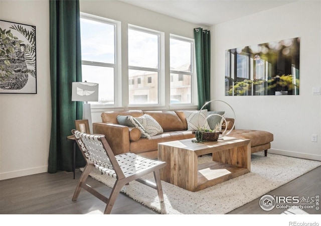 18722 E 99th Ave, Commerce City, CO 80022 - living room with baseboards and wood finished floors