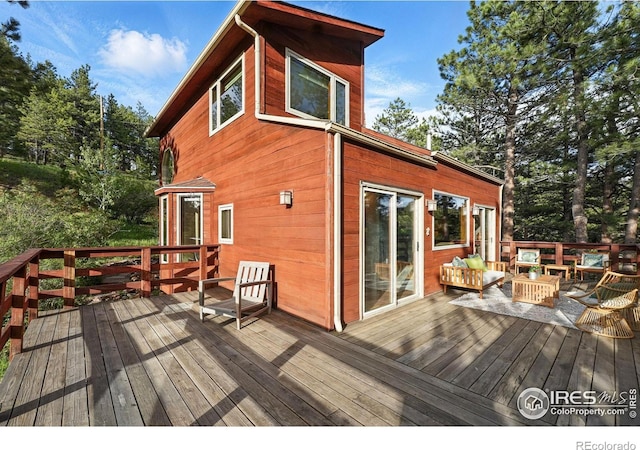 1101 Peakview Cir, Boulder, CO 80302 - wooden terrace with an outdoor hangout area