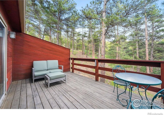 1101 Peakview Cir, Boulder, CO 80302 - deck featuring an outdoor living space