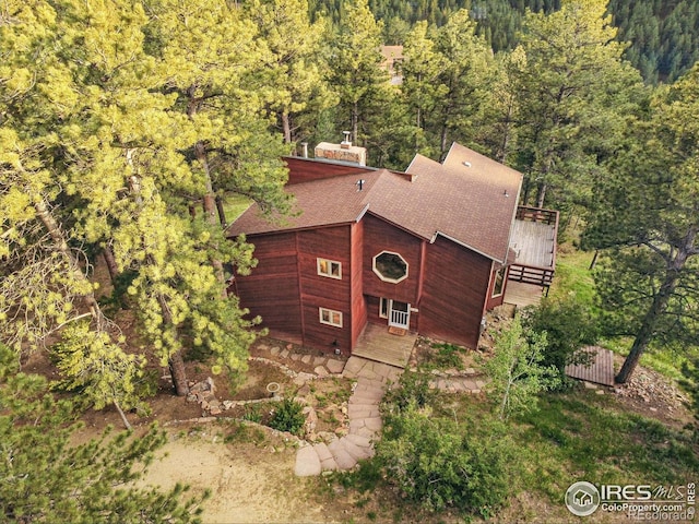 1101 Peakview Cir, Boulder, CO 80302 - aerial view of property and surrounding area featuring a heavily wooded area