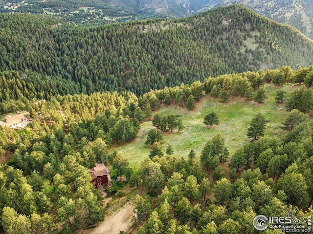 1101 Peakview Cir, Boulder, CO 80302 - bird's eye view of a heavily wooded area and mountains