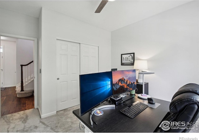 4109 Frederick Cir, Longmont, CO 80503 - carpeted office space with ceiling fan and baseboards