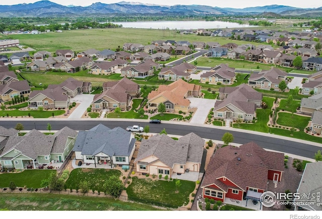 3570 Saguaro Dr, Loveland, CO 80537 - aerial view of residential area with a water and mountain view