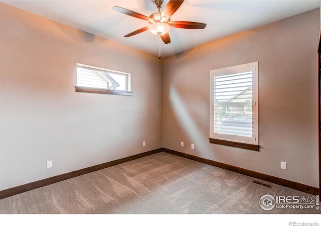 3570 Saguaro Dr, Loveland, CO 80537 - carpeted empty room with baseboards and ceiling fan