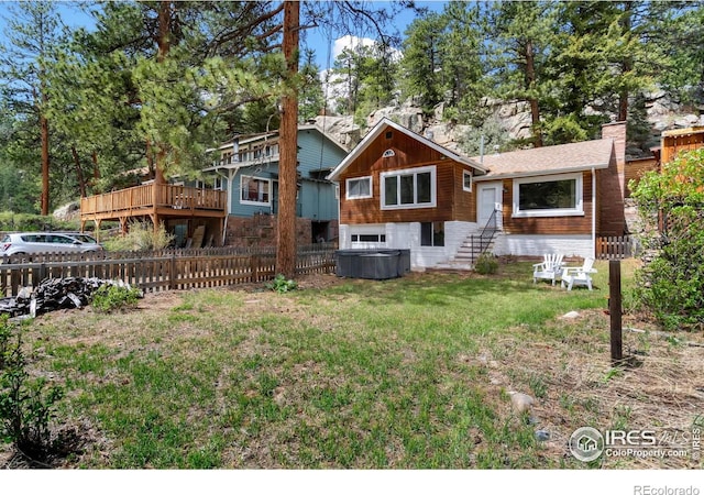 2459 W US Highway 34, Drake, CO 80515 - rear view of house featuring a hot tub