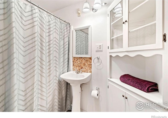 2459 W US Highway 34, Drake, CO 80515 - bathroom with tile walls and a shower with shower curtain