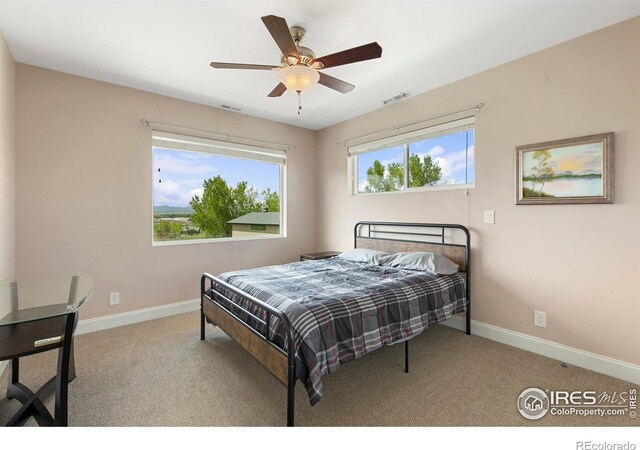 1119 Wrangler Way, Loveland, CO 80537 - bedroom with baseboards, carpet, and ceiling fan