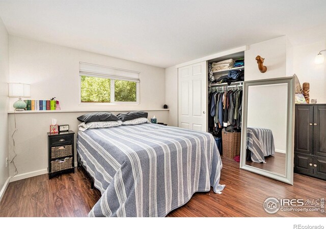 925 Columbia Rd Unit 714, Fort Collins, CO 80525 - bedroom featuring wood finished floors, a closet, and baseboards