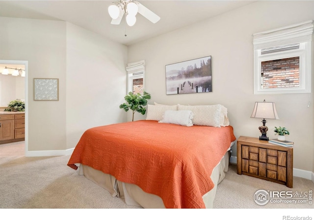 8245 Hidden Cove Ct, Windsor, CO 80528 - bedroom with light colored carpet, baseboards, and ensuite bathroom