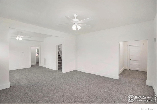 501 Adams Ave, Akron, CO 80720 - carpeted spare room with a ceiling fan and baseboards