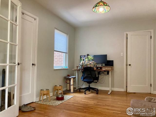 3201 Broadway St, Boulder, CO 80304 - office area featuring wood finished floors and baseboards