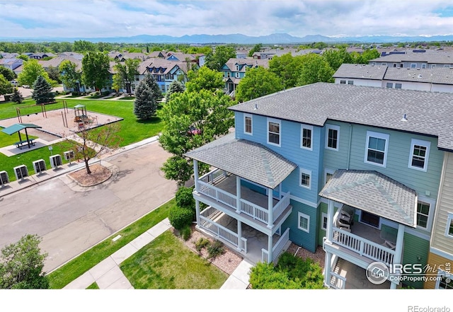 705 Rawlins Way, Lafayette, CO 80026 - aerial perspective of suburban area featuring a mountain backdrop