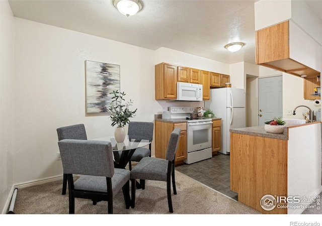 1215 Centaur Cir Unit A, Lafayette, CO 80026 - kitchen featuring white appliances and baseboard heating