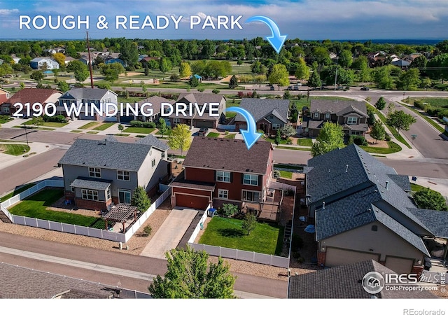 2190 Winding Dr, Longmont, CO 80504 - aerial perspective of suburban area